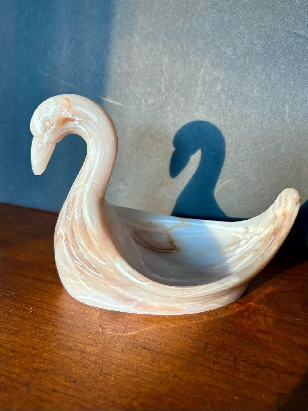 Vintage 80’s or 90’s Faux Marble Swan Soap or Trinket Dish